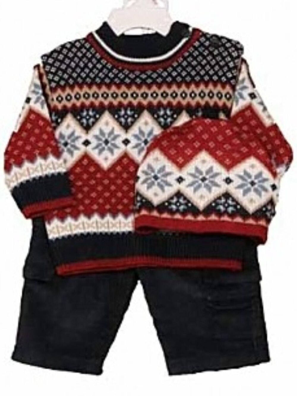 B.T. Kids - Boys' Fair Isle Snowflake Sweater Set